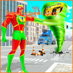 Flying Superhero Hurricane Robot Gangster Crime icon