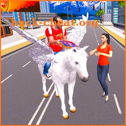 Flying Unicorn Horse Pizza Delivery Boy icon