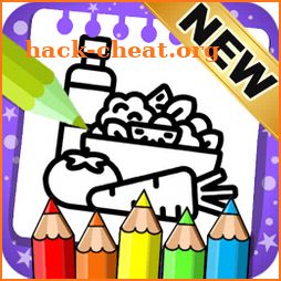 Food Coloring Pages: Fruits and Vegetables Images icon