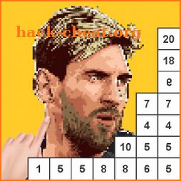 Football Player Pixel Art Color by Number Coloring icon