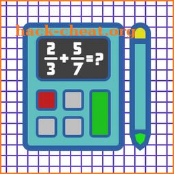 Fraction calculator with solutions icon
