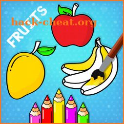 Fruits Coloring Book & Drawing Book Game For Kids icon