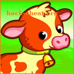 Funny Farm for toddlers. Kids puzzle with animals icon