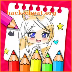 Gacha life characters coloring book icon