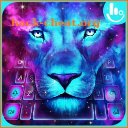Galaxy Blue Eyes Lion Keyboard Theme icon