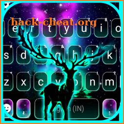Galaxy Deer Neon Keyboard Background icon