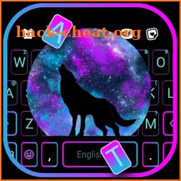 Galaxy Howling Wolf Keyboard Background icon