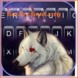Galaxy White Wolf Keyboard Background icon