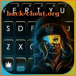 Gangster Mask Girl Keyboard Background icon