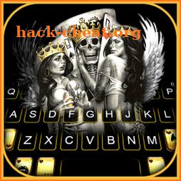 Gangster Poker Skull Keyboard Background icon