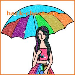 Girls Glitter Color by Number - Fashion Coloring icon