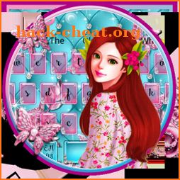 Girly Pink Blue Keyboard Theme icon