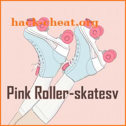Girly Wallpaper Pink Roller-skates Theme icon