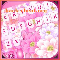 Glamour Pink Flowers Keyboard Background icon