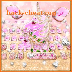 Glistening Pink Diamond Unicorn Keyboard icon