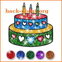 Glitter Birthday Cake Coloring and Drawing icon