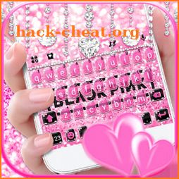 Glitter Black Pink Girls Keyboard Theme icon