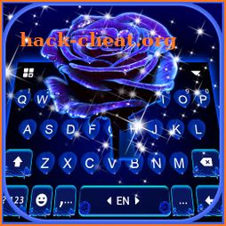 Glitter Blue Rose Keyboard Background icon