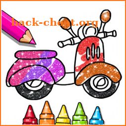 Glitter Coloring Book For Kids - Vehicles icon