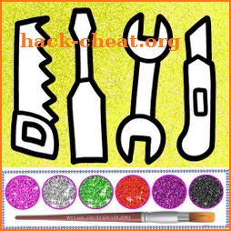 Glitter Construction Tools coloring and drawing icon