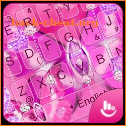 Glitter Diamond Pink Butterfly Keyboard Theme icon