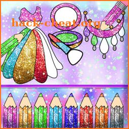 Glitter Fashion Artwork Girls Beauty Coloring Book icon