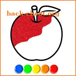 Glitter Fruits coloring and drawing icon
