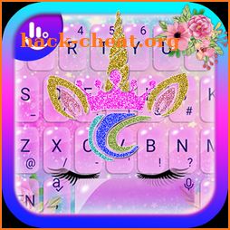 Glitter Galaxy Unicorn Flower Rose Keyboard Theme icon