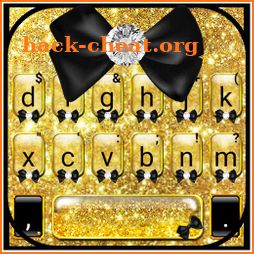 Glitter Golden Bow Keyboard Theme icon