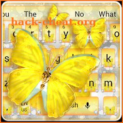 Glitter Golden Butterfly Keyboard icon