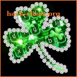 Glitter Green Clover Keyboard icon