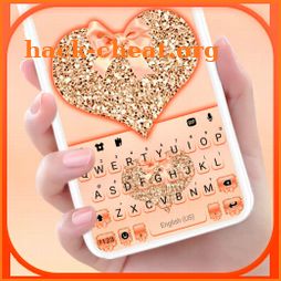Glitter Heart Coral Keyboard Background icon