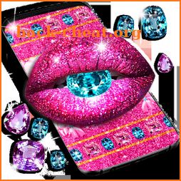 Glitter lips and diamonds live wallpaper icon