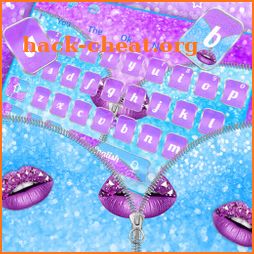 Glitter Lips Zipper Keyboard Theme icon