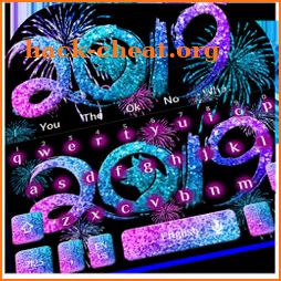 Glitter New Years Happy Keyboard icon