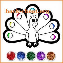 Glitter Peacock Coloring and Drawing for Kids icon