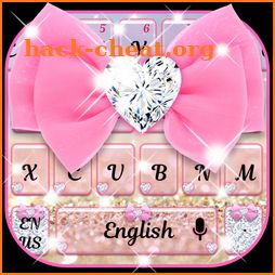 Glitter pink bow Keyboard icon