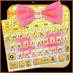 Glitter Pink Bow Keyboard Theme icon