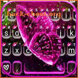 Glitter Pink Butterfly Keyboard Theme icon