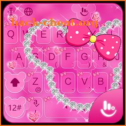 Glitter Pink Diamond Minny Keyboard Theme icon