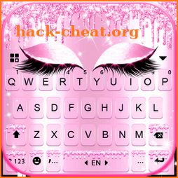 Glitter Pink Eyes Keyboard Background icon