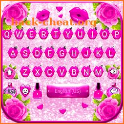 Glitter Pink Girly Keyboard Background icon