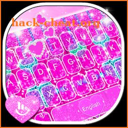 Glitter Pink Heart Keyboard Theme icon