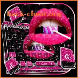 Glitter Pink Lips Keyboard Theme icon