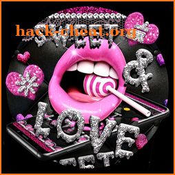 Glitter Pink Lips Sweet Love Theme icon