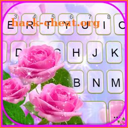 Glitter Pink Roses Keyboard Background icon