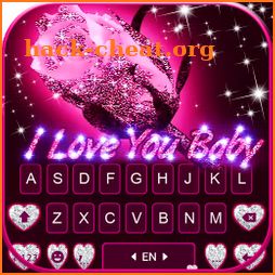 Glitter Rose Love Keyboard Background icon