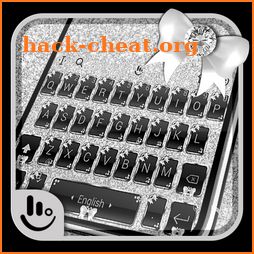 Glitter Silver Black Keyboard Theme icon
