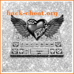Glitter Silver Heart Keyboard Theme icon