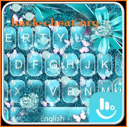Glitter Sparkling Blue Diamonds Keyboard Theme icon